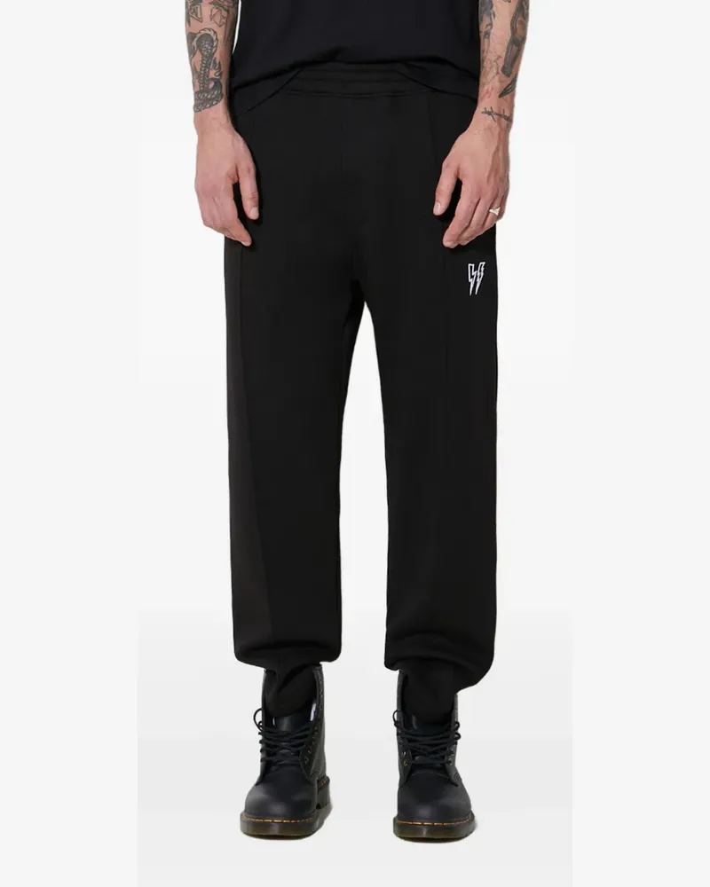 Neil Barrett embroidered trackpants - Schwarz Schwarz