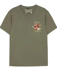 maharishi T-Shirt mit Tigerstickerei Grün