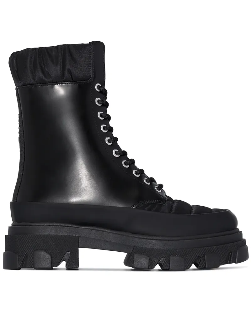 Ganni Stiefel mit geriffelter Sohle - Schwarz Schwarz