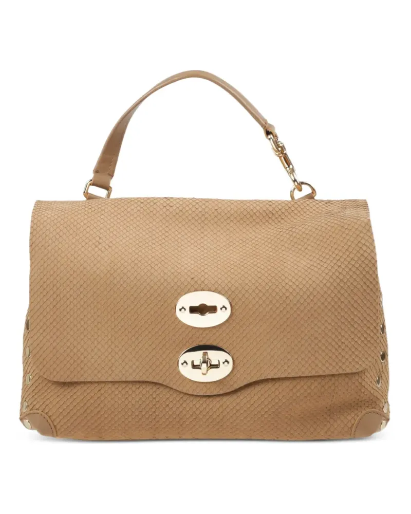 Zanellato small Postina studded shoulder bag - Nude Nude