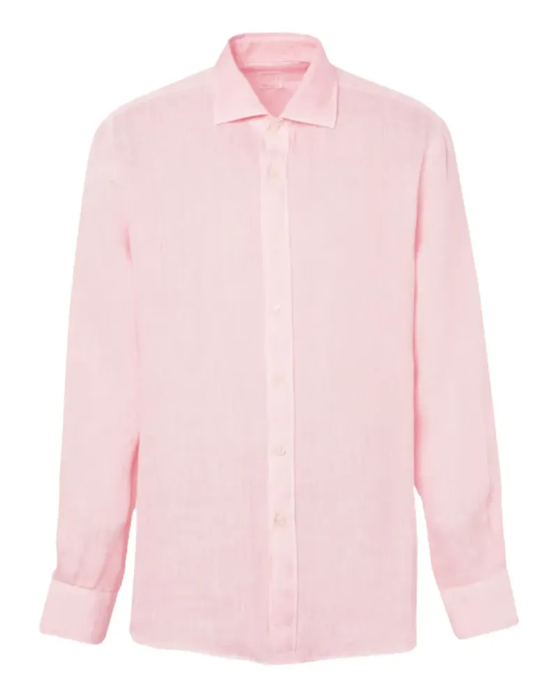 120% Lino long-sleeve linen shirt - Rosa Rosa