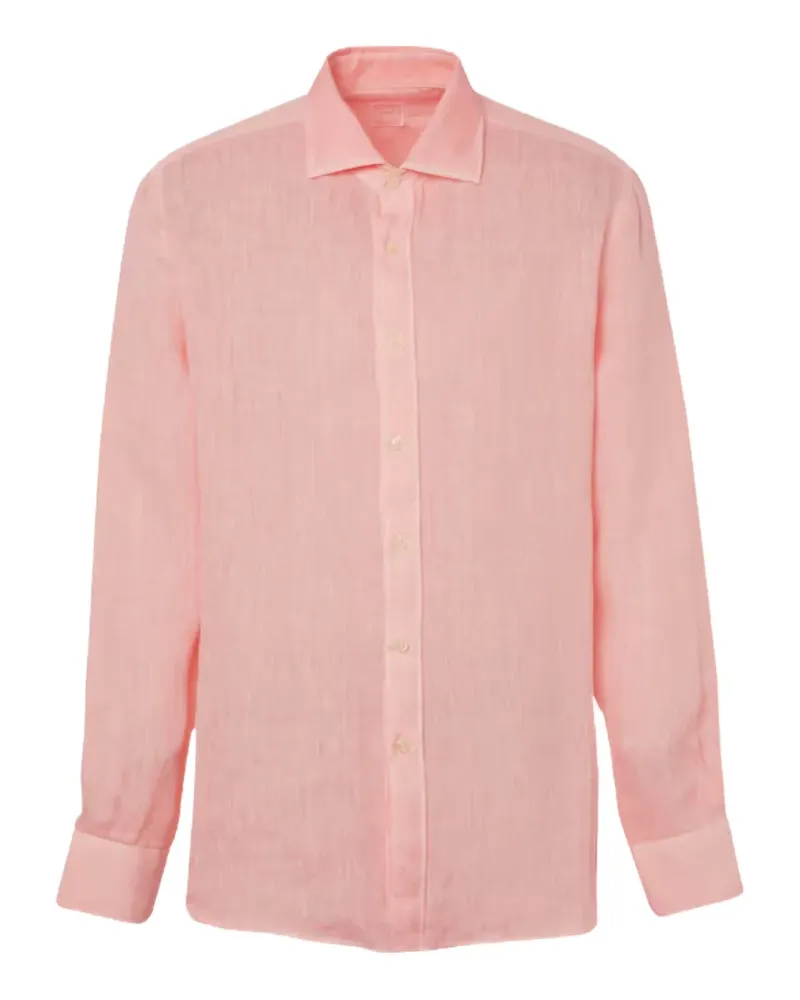 120% Lino long-sleeve linen shirt - Rosa Rosa