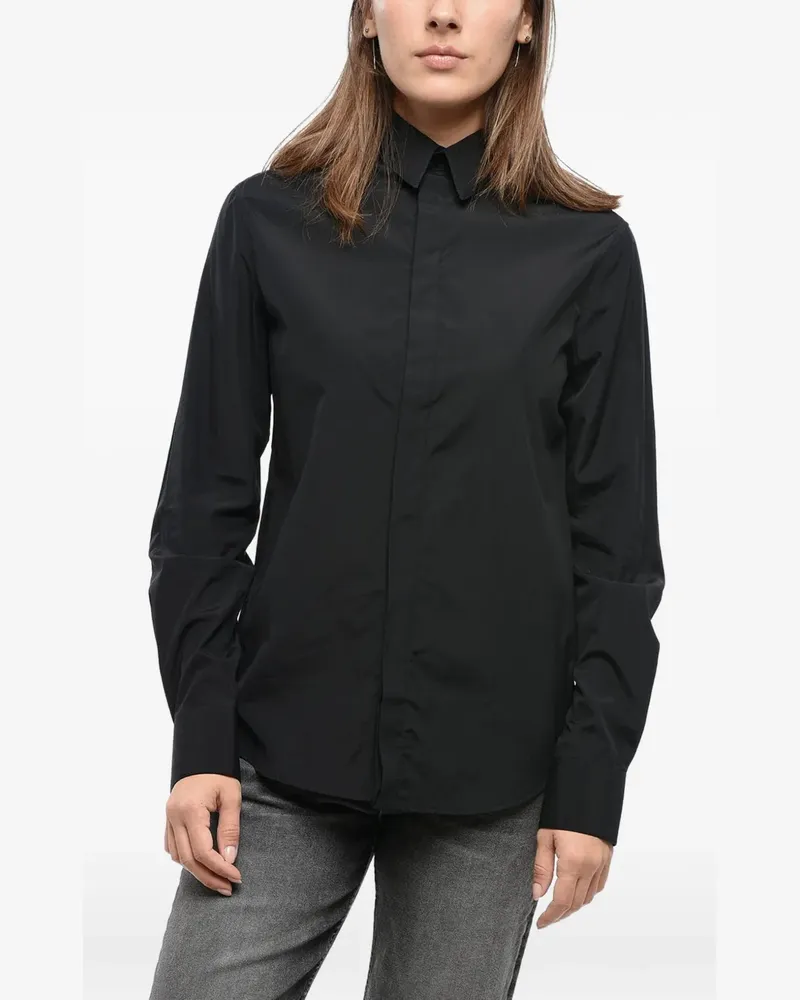 WARDROBE.NYC Poloshirt mit verdeckter Blende - Schwarz Schwarz