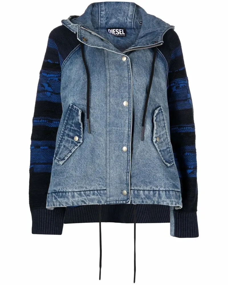 Diesel Kapuzenjacke mit Kontrasteinsätzen - Blau Blau
