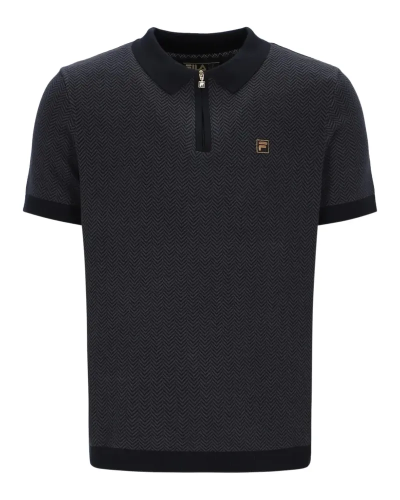 Fila Marty Poloshirt mit Reißverschluss - Schwarz Schwarz