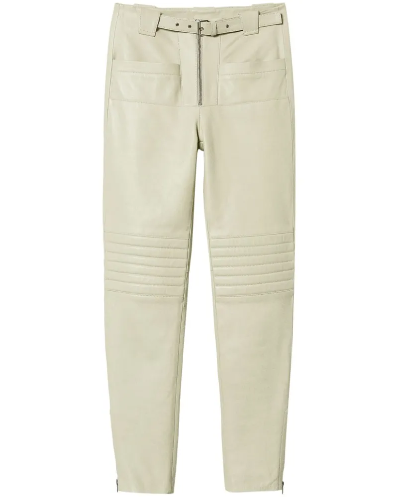 Twin-Set Fairfax Bikerhose aus Leder - Nude Nude
