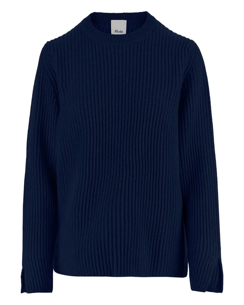 ALLUDE Gerippter Pullover - Blau Blau