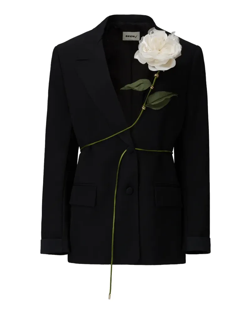 Seen Users Carnivorous Rose Blazer - Schwarz Schwarz