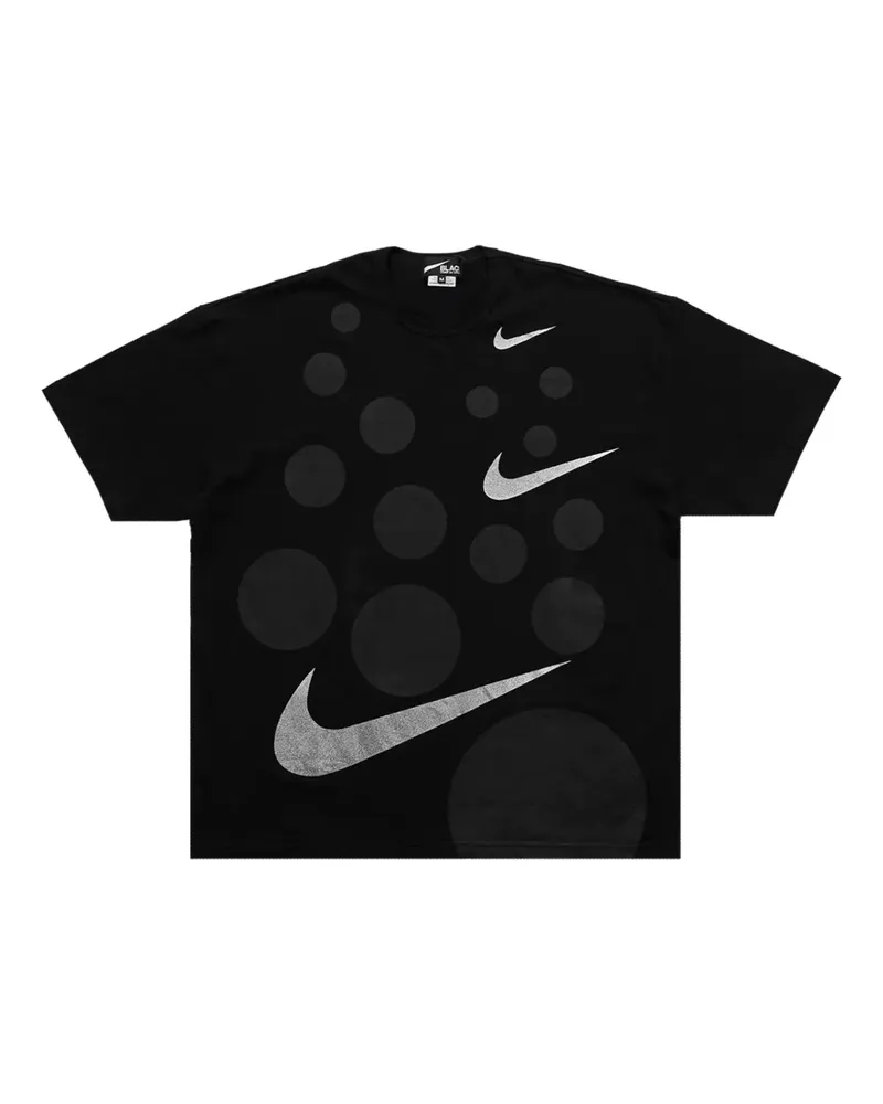 Comme des Garçons T-Shirt mit Swoosh Circle-Print - Schwarz Schwarz