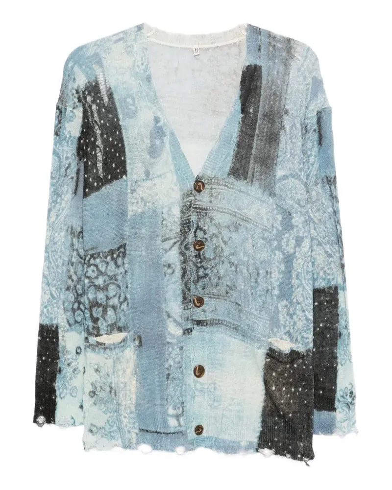 R13 Cardigan mit Bandana-Print - Blau Blau