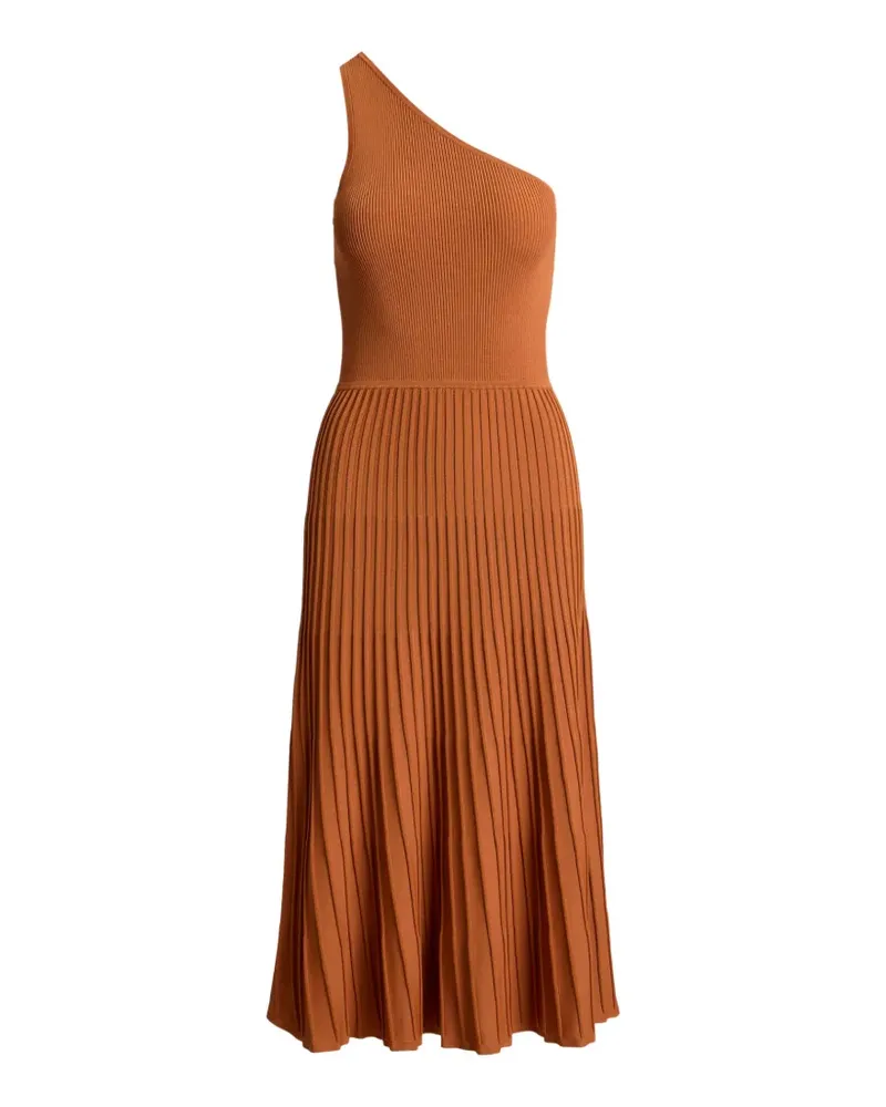 Ralph Lauren Geripptes Midikleid - Braun Braun