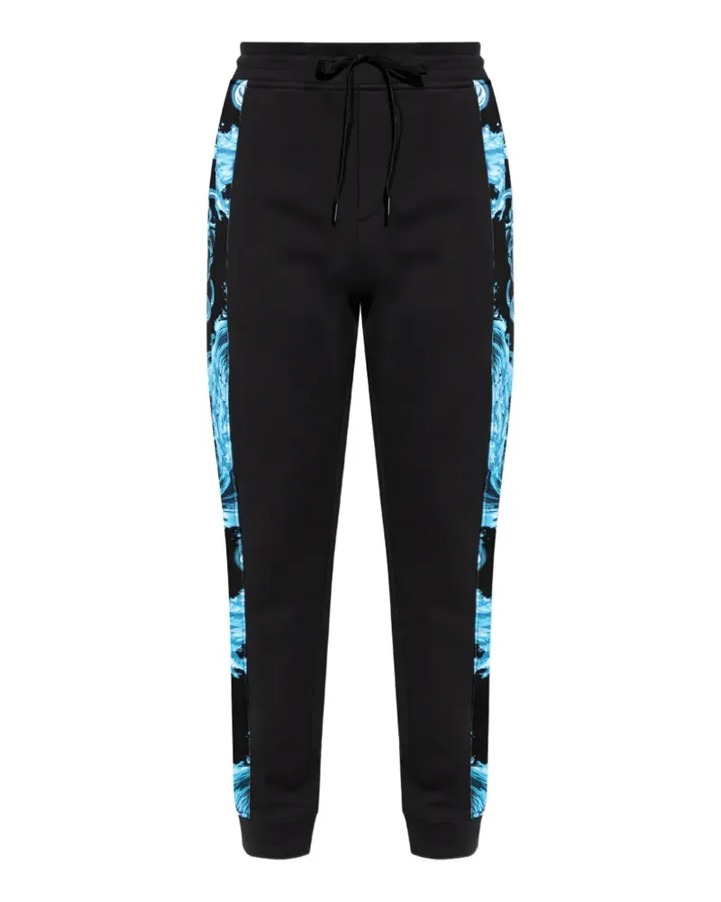 Versace Jeans floral stripe trousers - Schwarz Schwarz