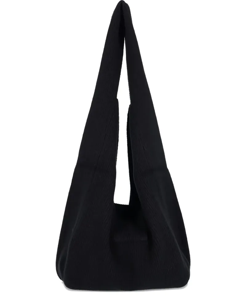 Aya Muse Sol Schultertasche aus Rippstrick - Schwarz Schwarz