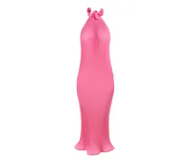 Rollkragen-Maxikleid mit Falten - Rosa