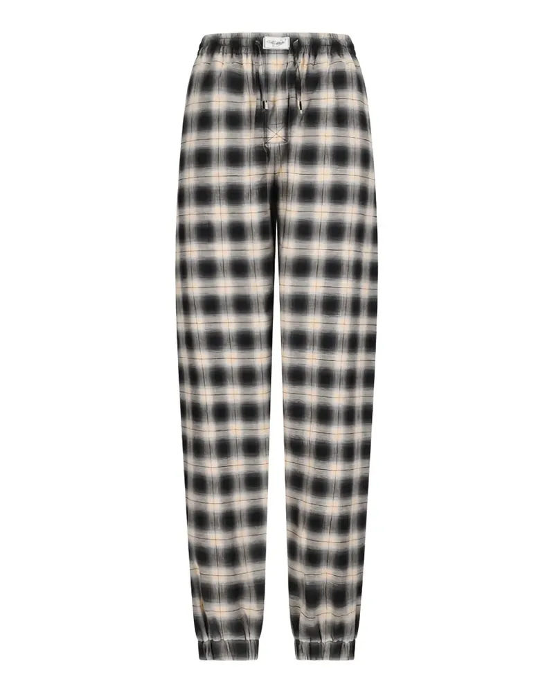 ATTICO check-print track pants - Nude Nude
