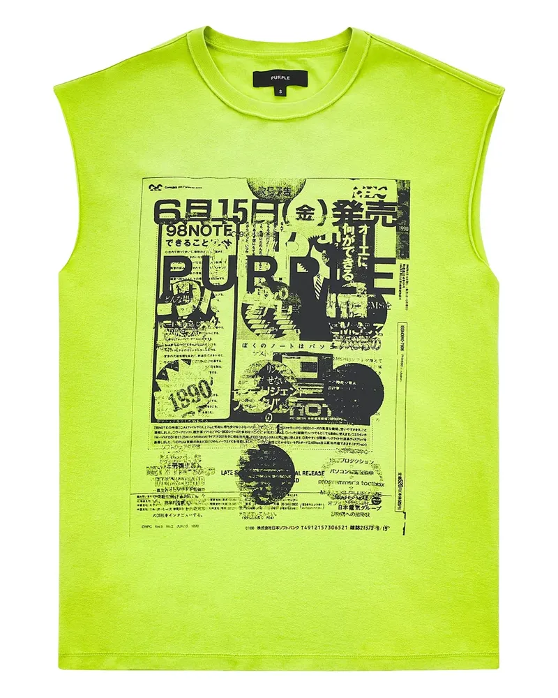 PURPLE BRAND Good News graphic-print sleeveless T-shirt - Grün Grün