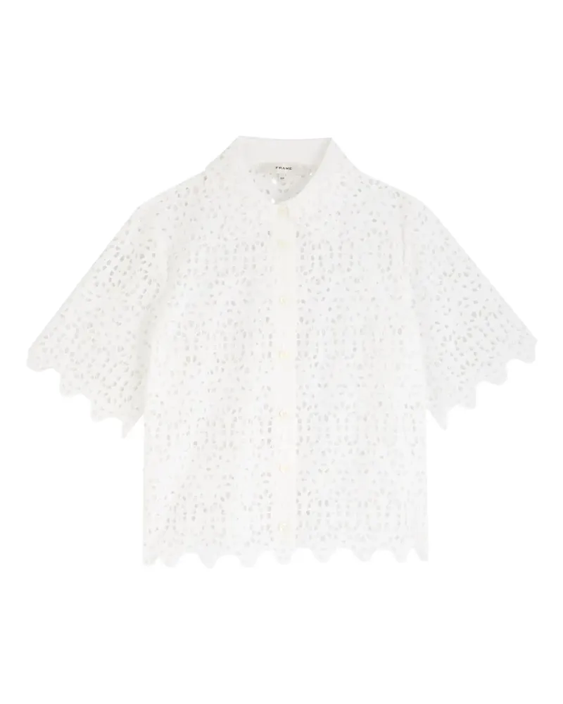 Frame Denim Deco Bluse mit Wellensaum - Weiß Weiß