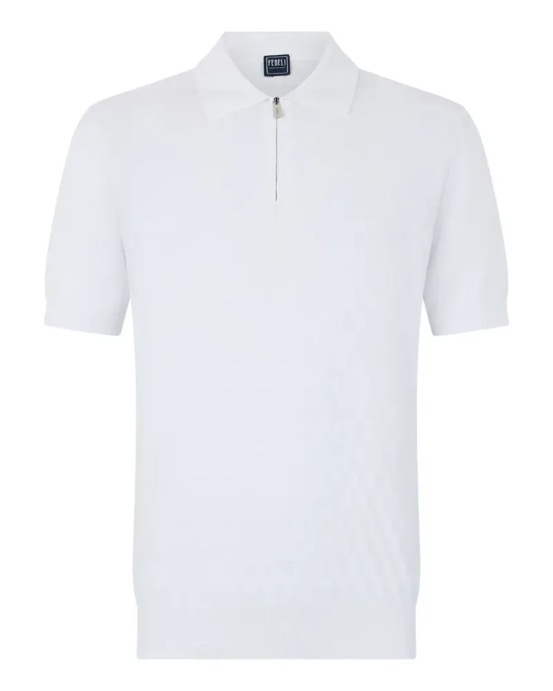 Fedeli zip-fastening knit polo shirt - Weiß Weiß