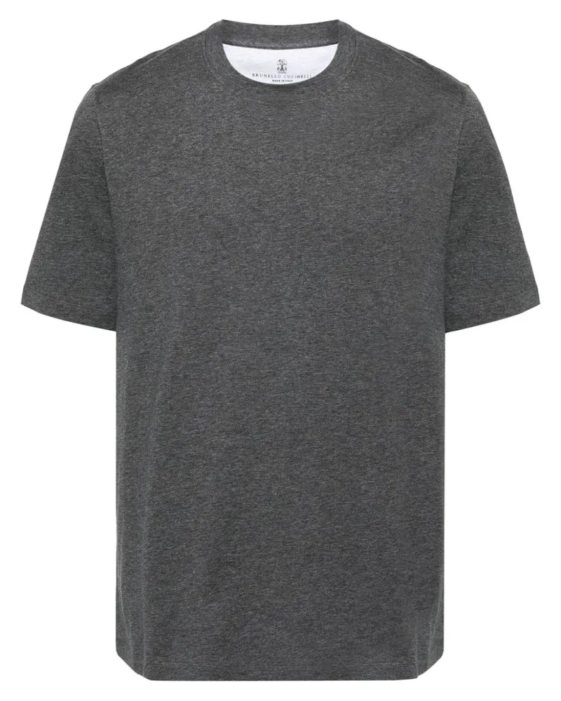 Brunello Cucinelli T-Shirt mit meliertem Effekt - Grau Grau