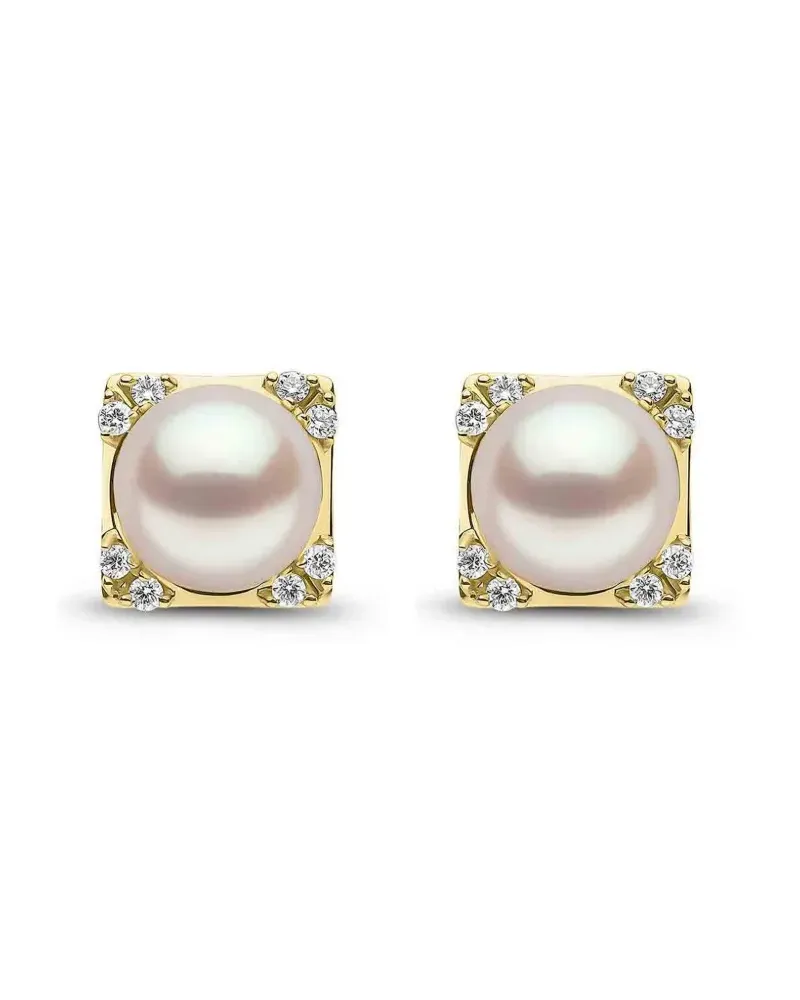 YOKO London Trend Ohrringe mit Süßwasserperlen und Diamanten - Gold Gold