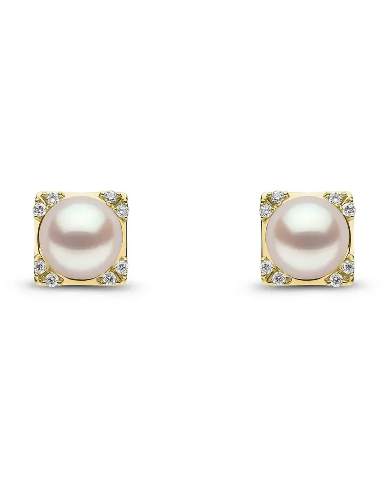 YOKO London Trend freshwater pearl and diamond earrings - Gold Gold