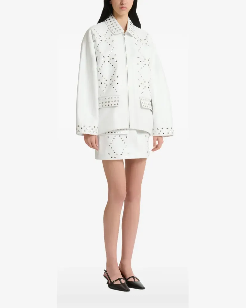 Marni white leather mini skirt with studs - Weiß Weiß