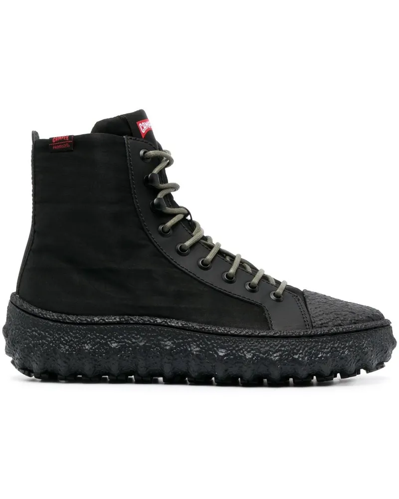 Camper Schnürstiefel mit Logo-Patch Schwarz