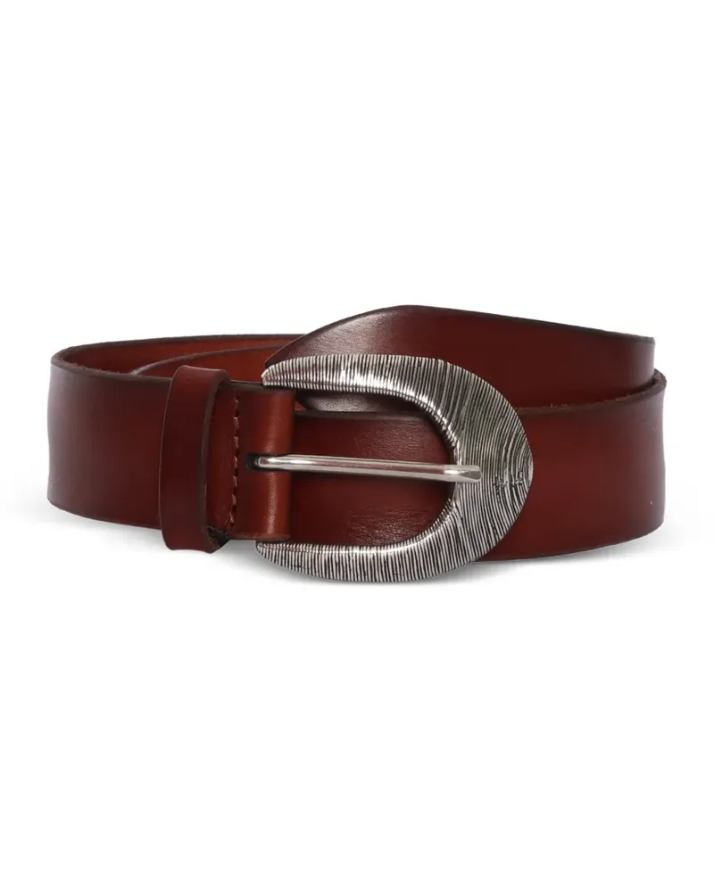 Orciani textured buckle leather belt - Rot Rot