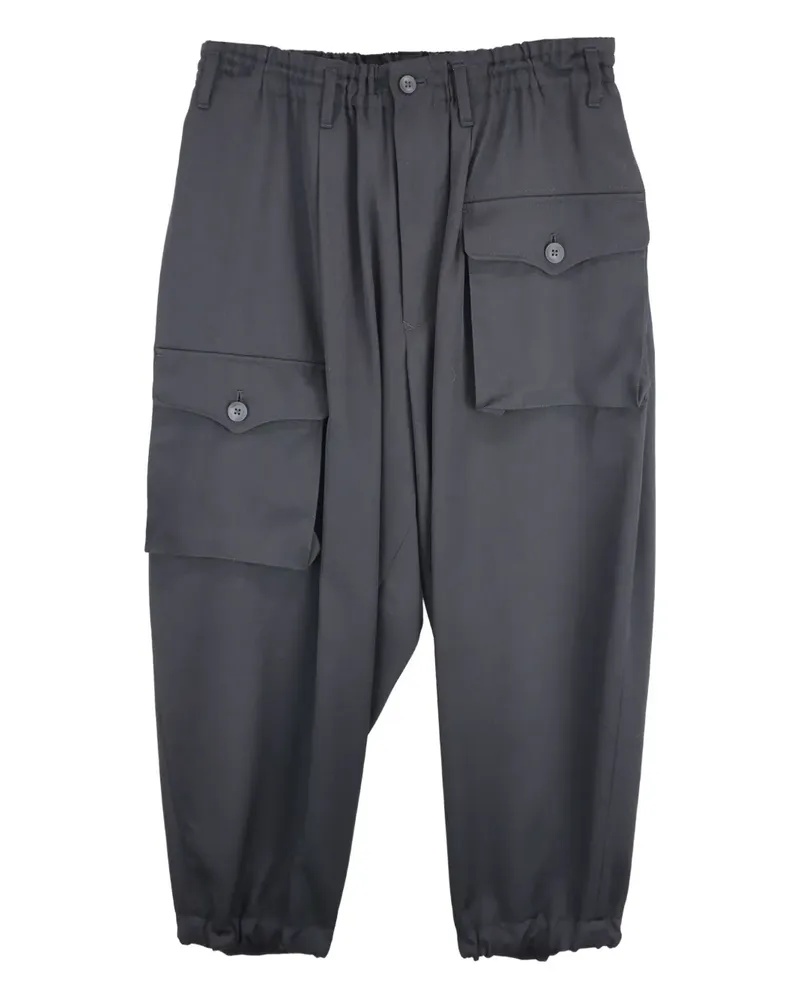 Yohji Yamamoto Cargohose mit elastischen Bündchen - Grau Grau