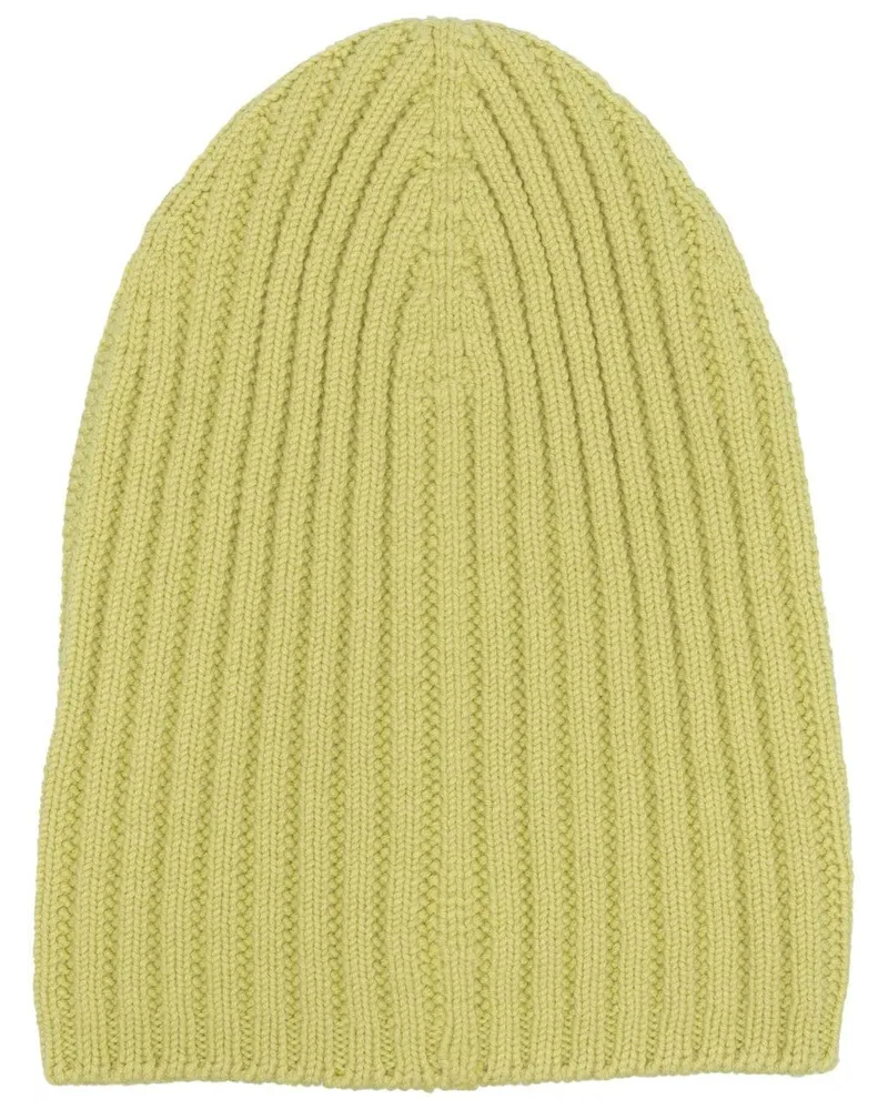 Barrie Gerippte Kaschmirbeanie - Gelb Gelb