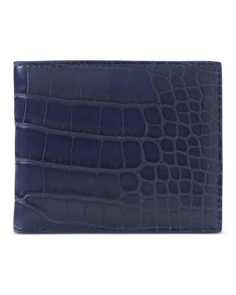 Ralph Lauren alligator billfold wallet - Blau Blau