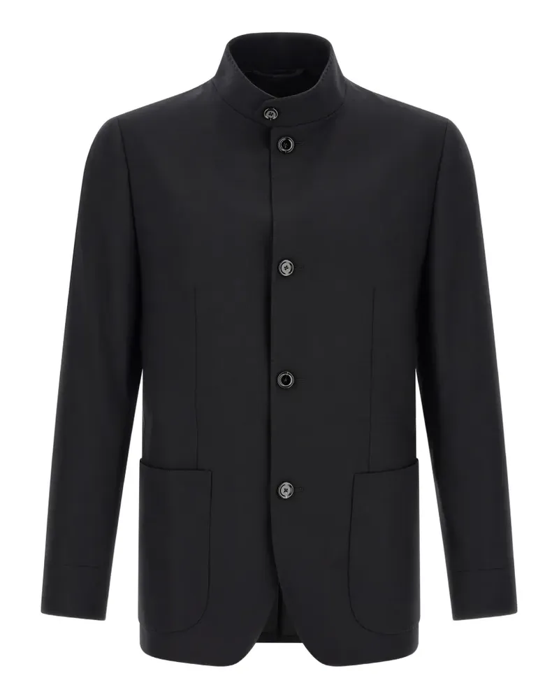 LARDINI Feeling Korean-collar blazer - Schwarz Schwarz