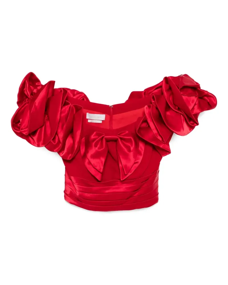 Saiid Kobeisy Corsage mit Rüschen - Rot Rot
