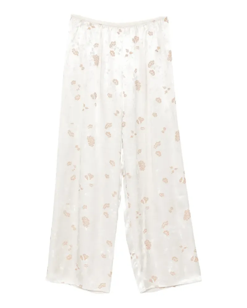 DÔEN Lavona floral-jacquard trousers - Nude Nude