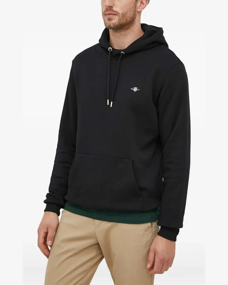Gant Shield logo-embroidery hoodie - Schwarz Schwarz