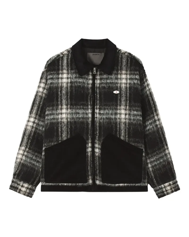 Musium Div. Karierte Jacke mit Cordbesatz - Schwarz Schwarz