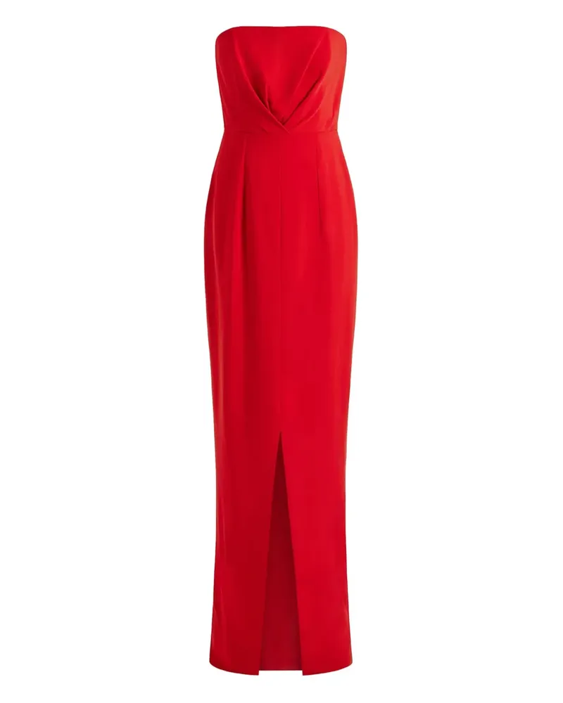 16ARLINGTON Schulterfreies Aeta Maxikleid mit Gürtel - Rot Rot