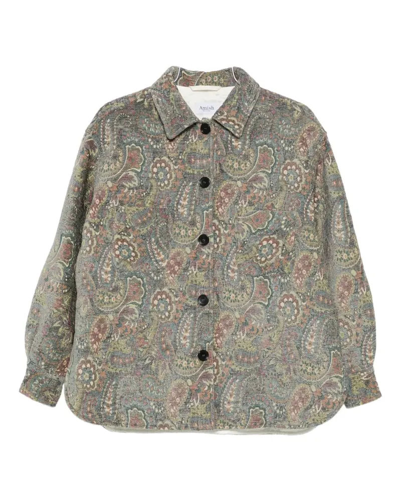 Amish paisley-pattern buttoned jacket - Grau Grau