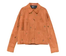 Verzierte Wildlederjacke - Orange