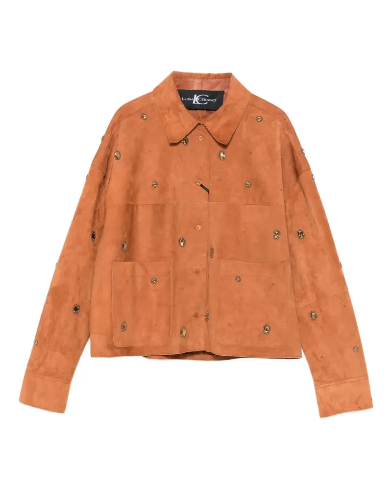Luisa Cerano Verzierte Wildlederjacke - Orange Orange