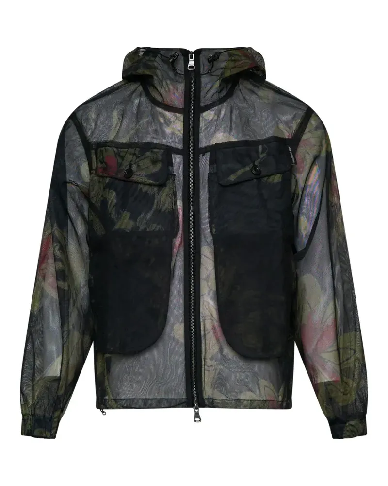 Andersson Bell floral-print sheer jacket - Schwarz Schwarz