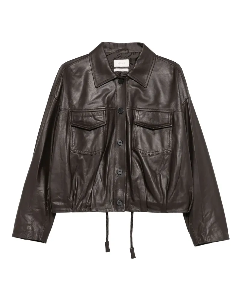 VICOLO Lederjacke mit Kordelzug - Braun Braun