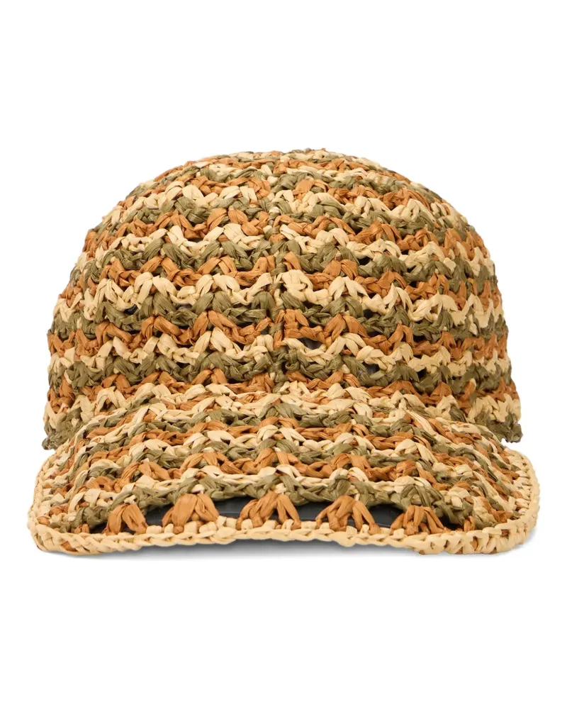 Alberta Ferretti woven zig-zag baseball cap - Nude Nude