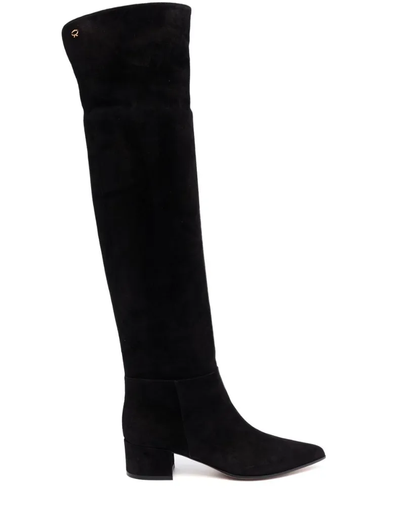 Gianvito Rossi Kniehohe Wildlederstiefel - Schwarz Schwarz