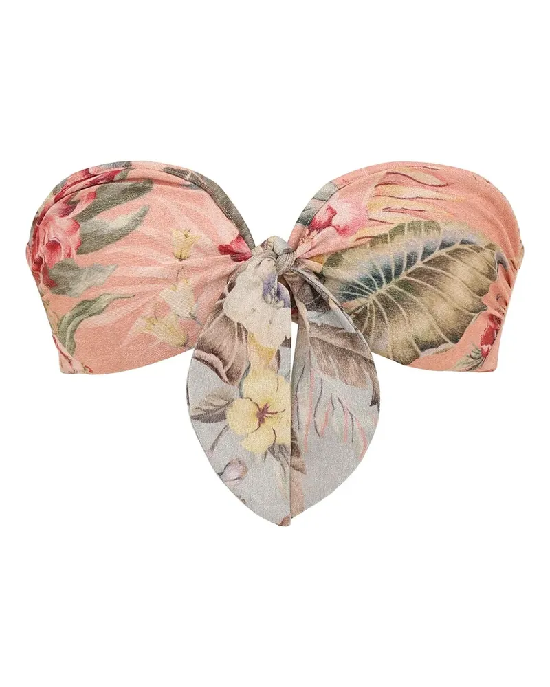 Zimmermann scarf-tie floral bikini top - Rosa Rosa