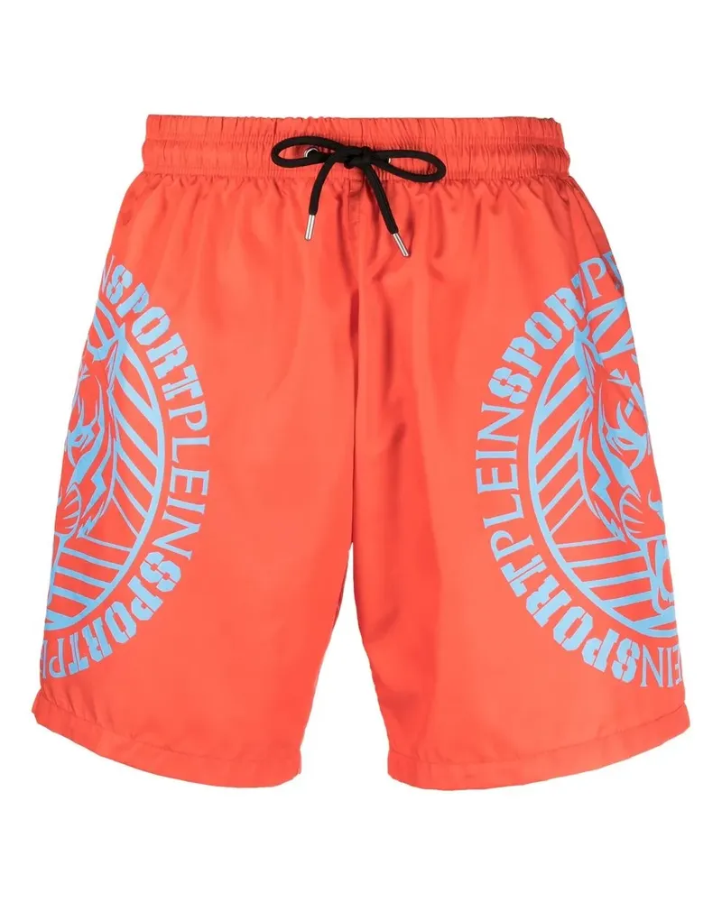 Philipp Plein Badeshorts mit Tiger-Print - Orange Orange