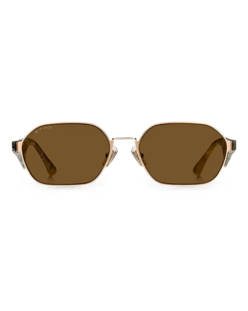 Etro Sonnenbrille mit geometrischem Gestell - Gold Gold