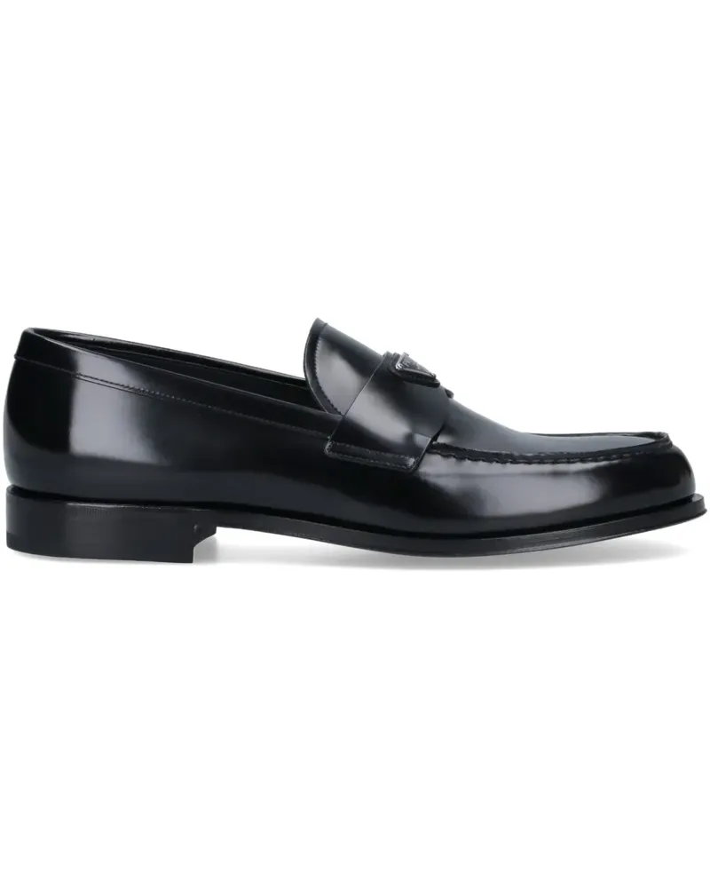 Prada Loafer mit Logo-Schild - Schwarz Schwarz