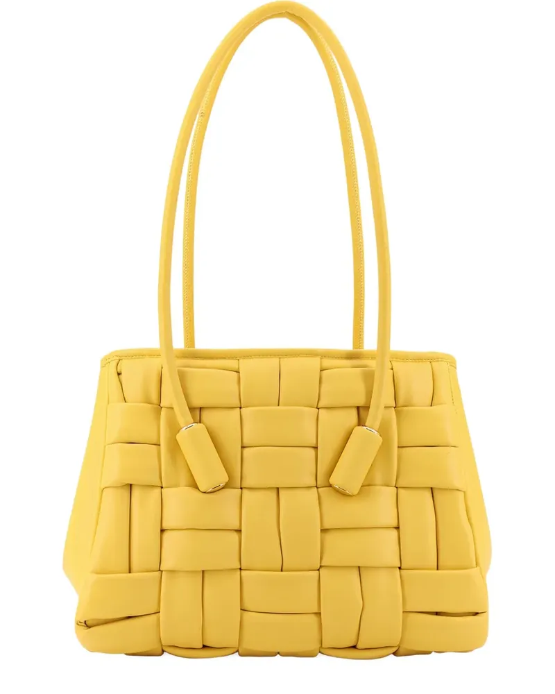 THEMOIRÈ Gewebte Leila Schultertasche aus Leder - Gelb Gelb