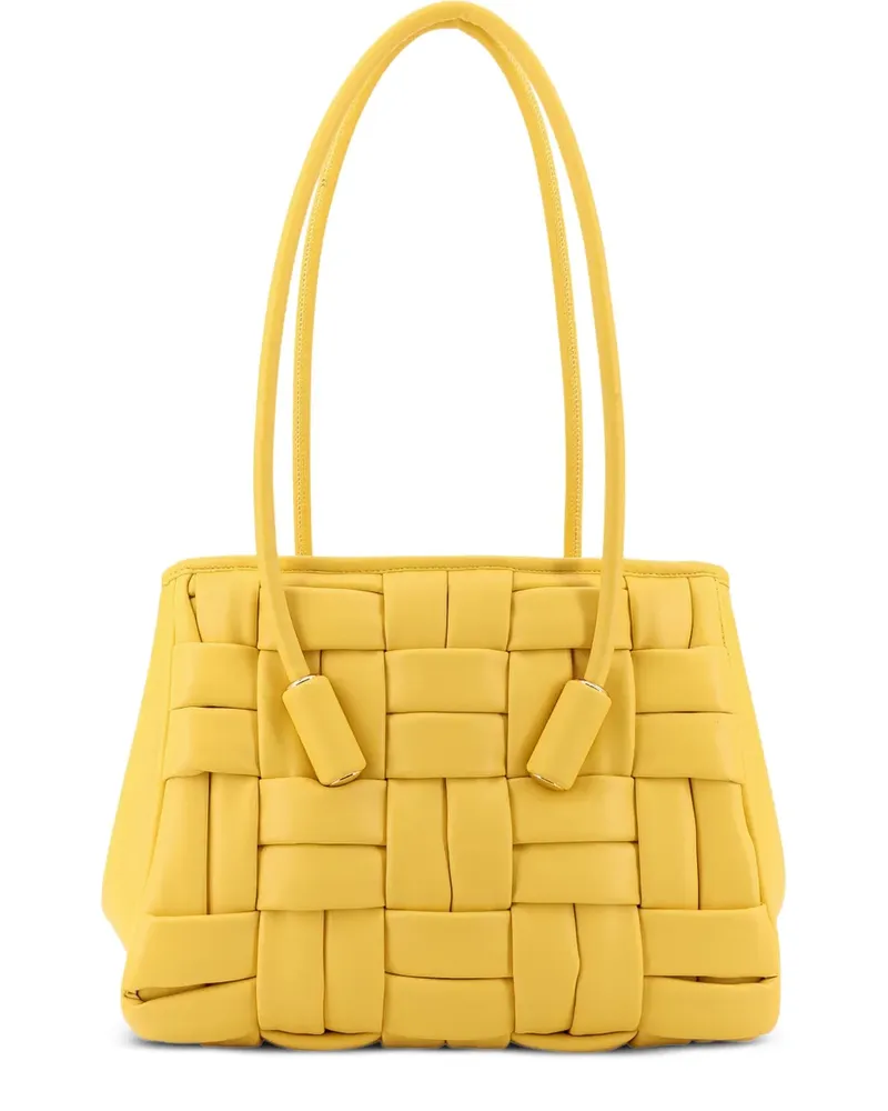 THEMOIRÈ Gewebte Leila Schultertasche aus Leder - Gelb Gelb